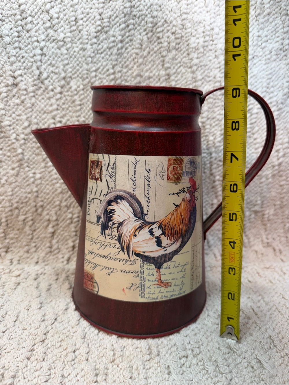 Red Rooster Decorative Pitcher - Home Kitchen Accent
